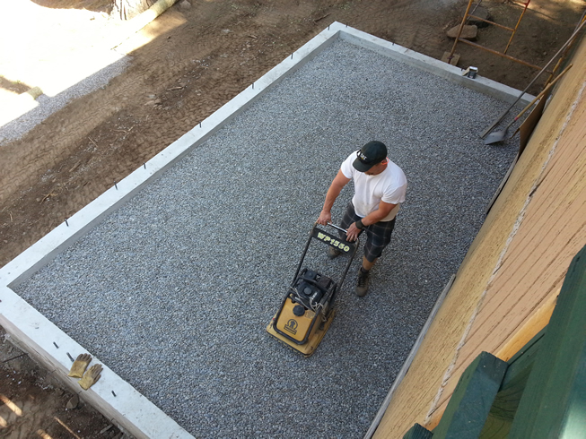 Compacting the gravel