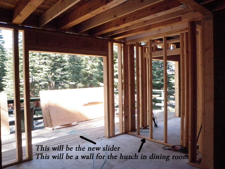 New slider and front door openings from the inside.