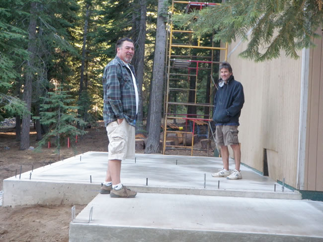 Bob & Larry inspecting the pour the next morning