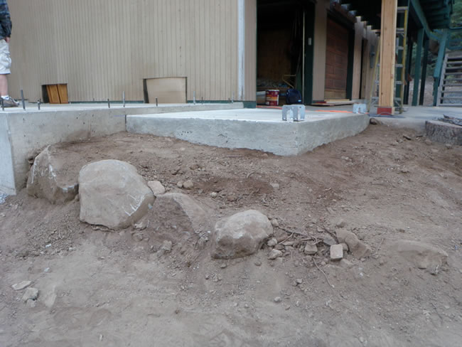 Side view of walkway