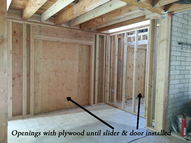Plywood is our temporary closure to the outside each evening.