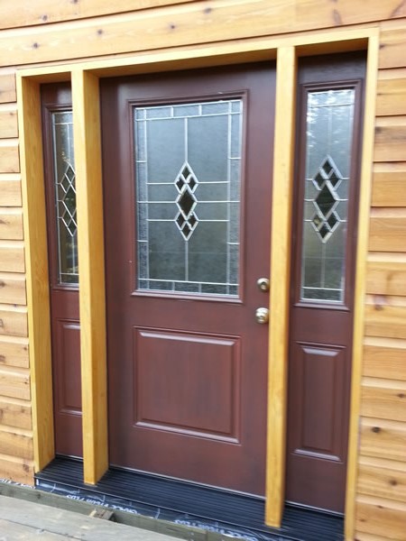 Door after the trim is stained.