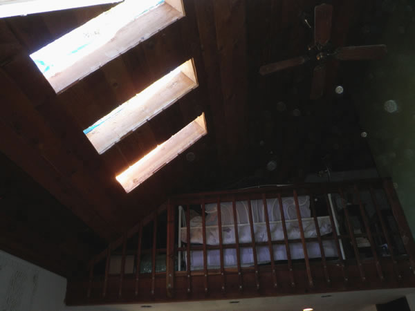 Skylight holes open to the outside.