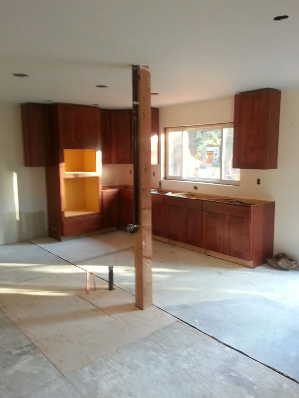 Cabinets on the new window side installed on Oct. 27th.