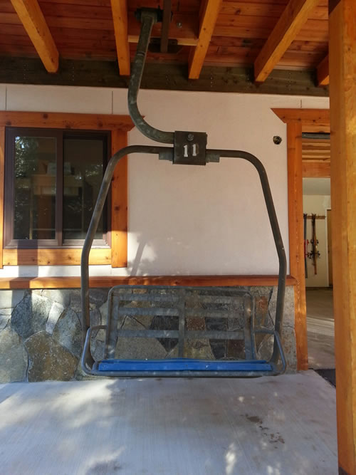 Swinging lift chair, originally from Homewood Ski Resort