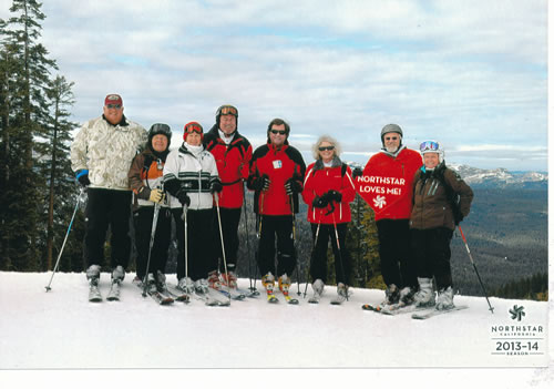 We get together for skiing....