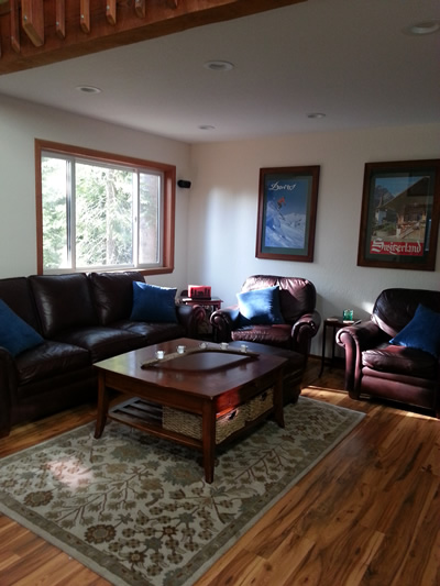 The living room, almost completely furnished!